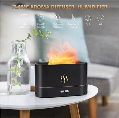 Essential Oil Aroma Diffuser Air Humidifier Ultrasonic Cool Mist Maker Fogger Led Essential Oil Flame Lamp Diffuser