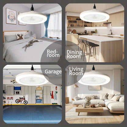 3 Wind Speeds Tricolor Dimmable Modern Ceiling Fan with LED Light Intelligent Timing Remote for Hotel Bedroom & Living Room