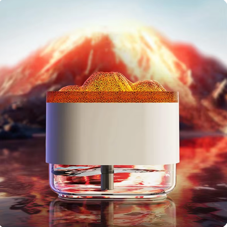 Volcano Air Humidifier 300ML Office Purifier Diffuser USB Ultrasonic Cool Mist Sprayer For Home Colorful Flame